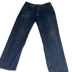 Wrangler Classic Men’s Straight W34x30L Blue Denim Jeans Work Pants Medium Wash